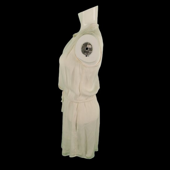 Aritzia Babaton Benedict Silk Dress Sleeveless Mini Pleated Dress Ivory Sz S - Picture 3 of 9